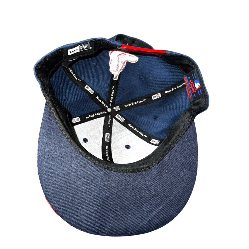 New Era Boston Red Socks Snap back Hat With Red Socks On Brim - Picture 6 of 8
